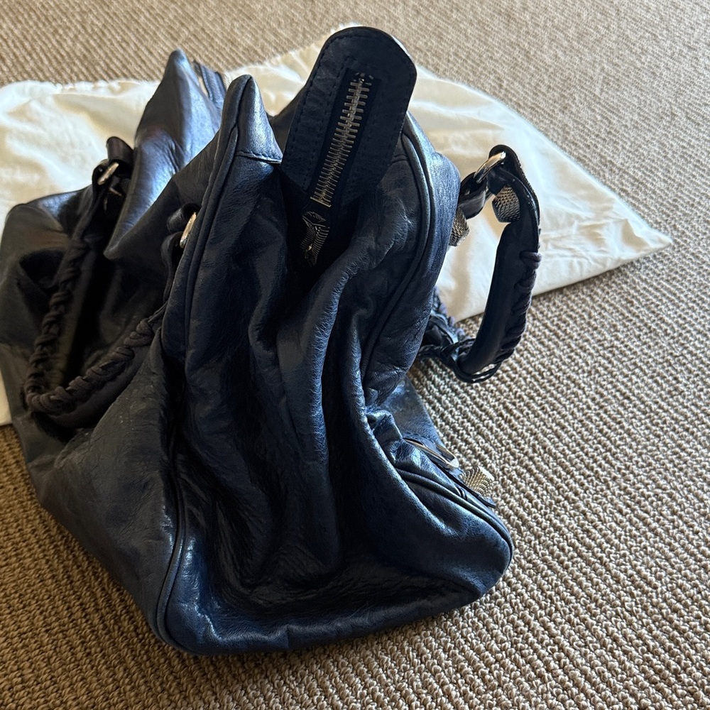 Balenciaga large City bag Dark Blue Leather - Picture 6 of 6